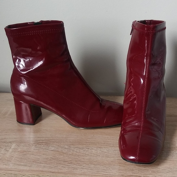 Zara Shoes - Zara Red Vinyl Boots